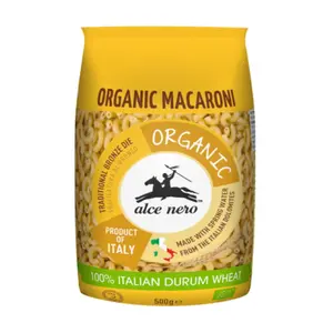Nui Ống Nhỏ Hữu Cơ, Organic Macaroni, 100% Italian Durum Wheat (500g) - ALCE NERO